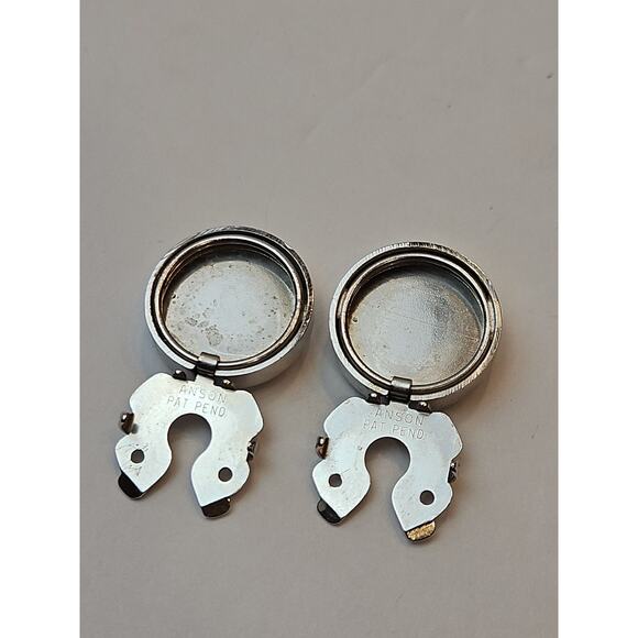 Vintage Anson Silver Tone And Blue Marble Cufflinks - Picture 3 of 4